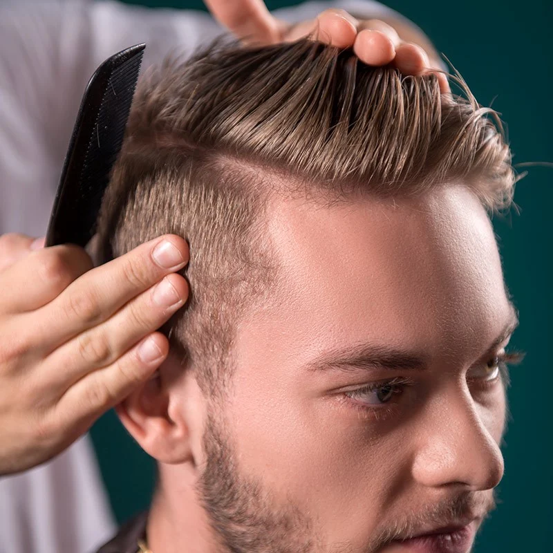 Comb styling a scissor cut