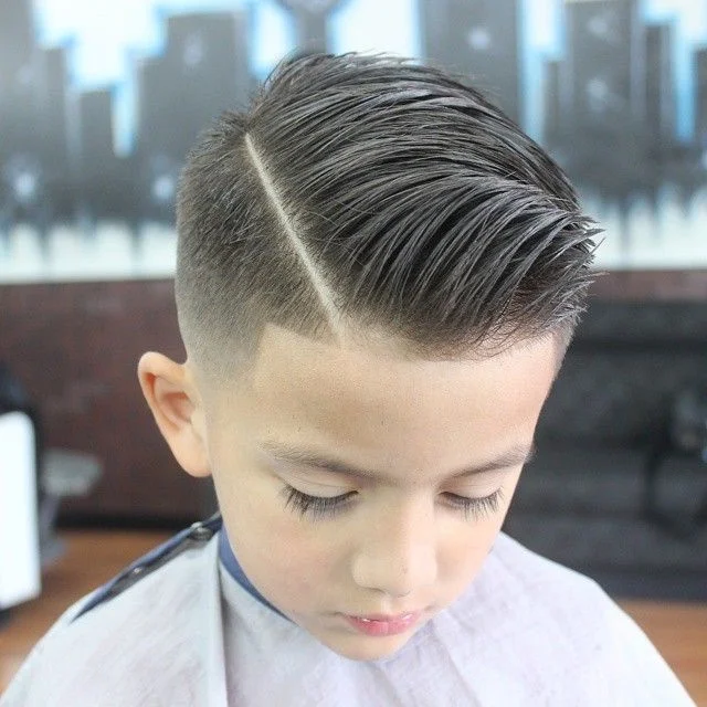 Kids cut with a side part