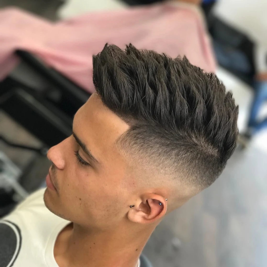 Textured spiky high fade