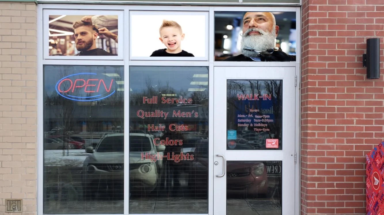 Deer Valley Barber Shop storefront with OPEN sign